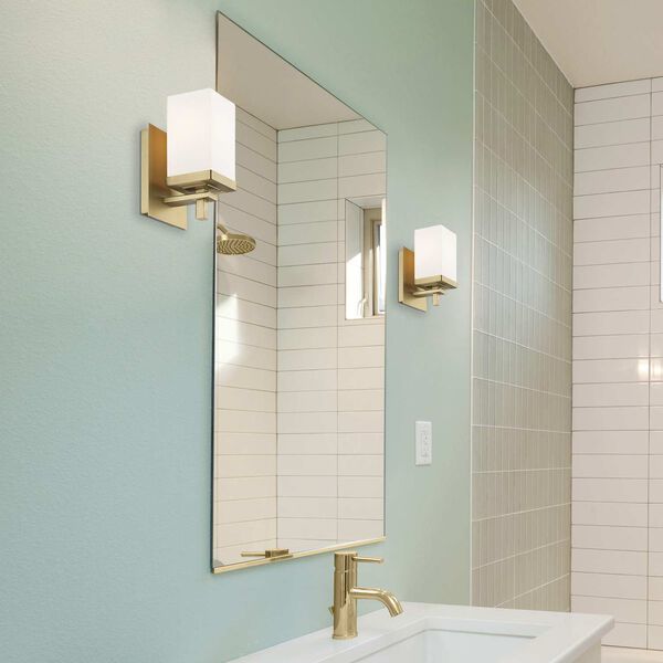 Maddox Brushed Champagne Bronze with Opal Glass One-Light Wall Sconce, image 2